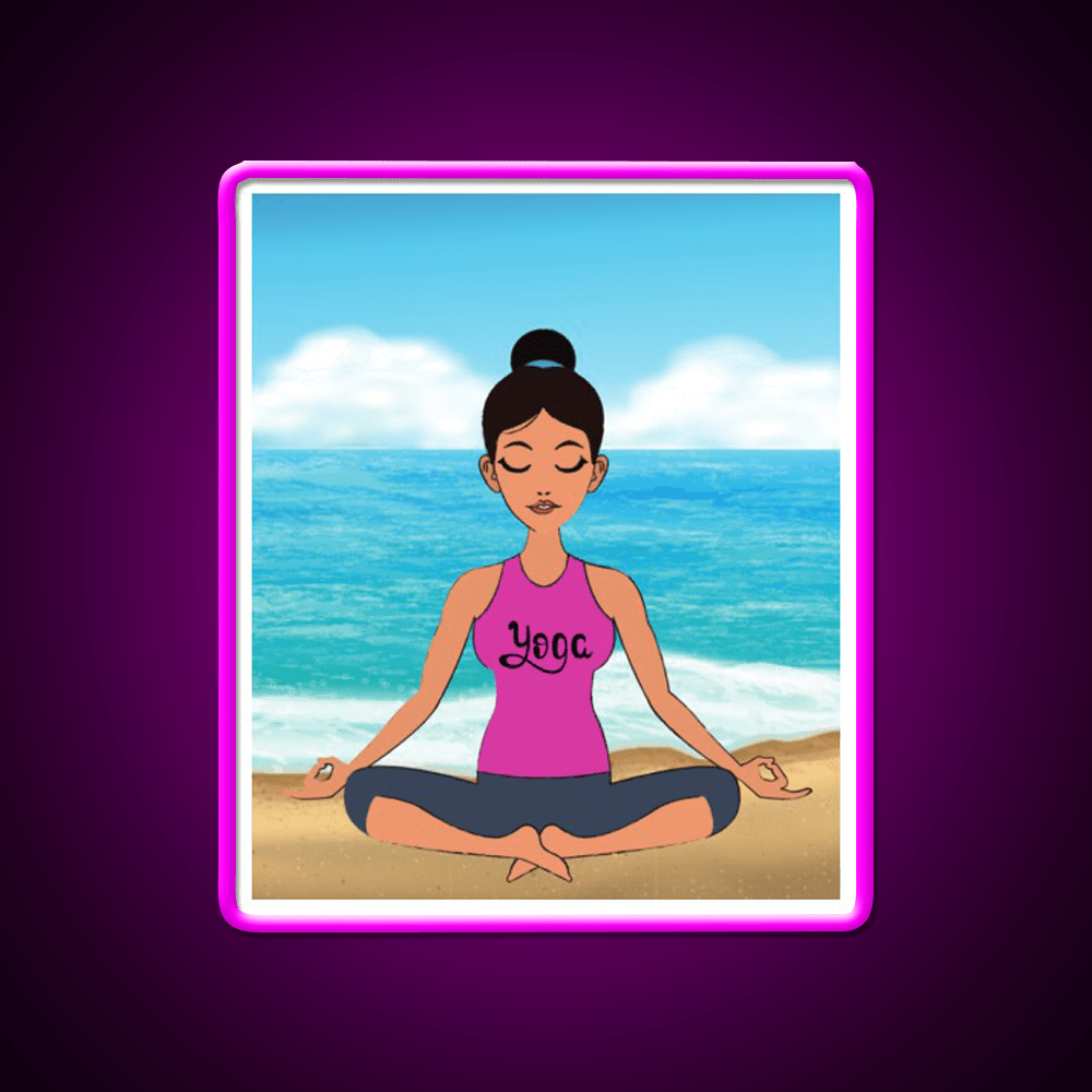 Yoga Beach Relaxation Exercise Yoga Led Neon Sign Rgb Color - Shineneon