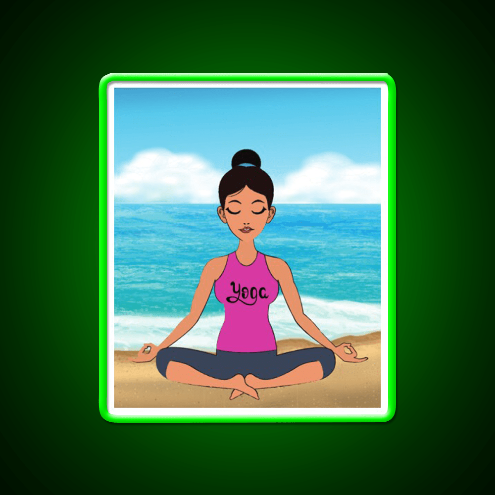 Yoga Beach Relaxation Exercise Yoga Led Neon Sign Rgb Color - Shineneon