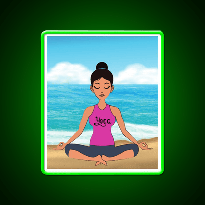 Yoga Beach Relaxation Exercise Yoga Led Neon Sign Rgb Color - Shineneon