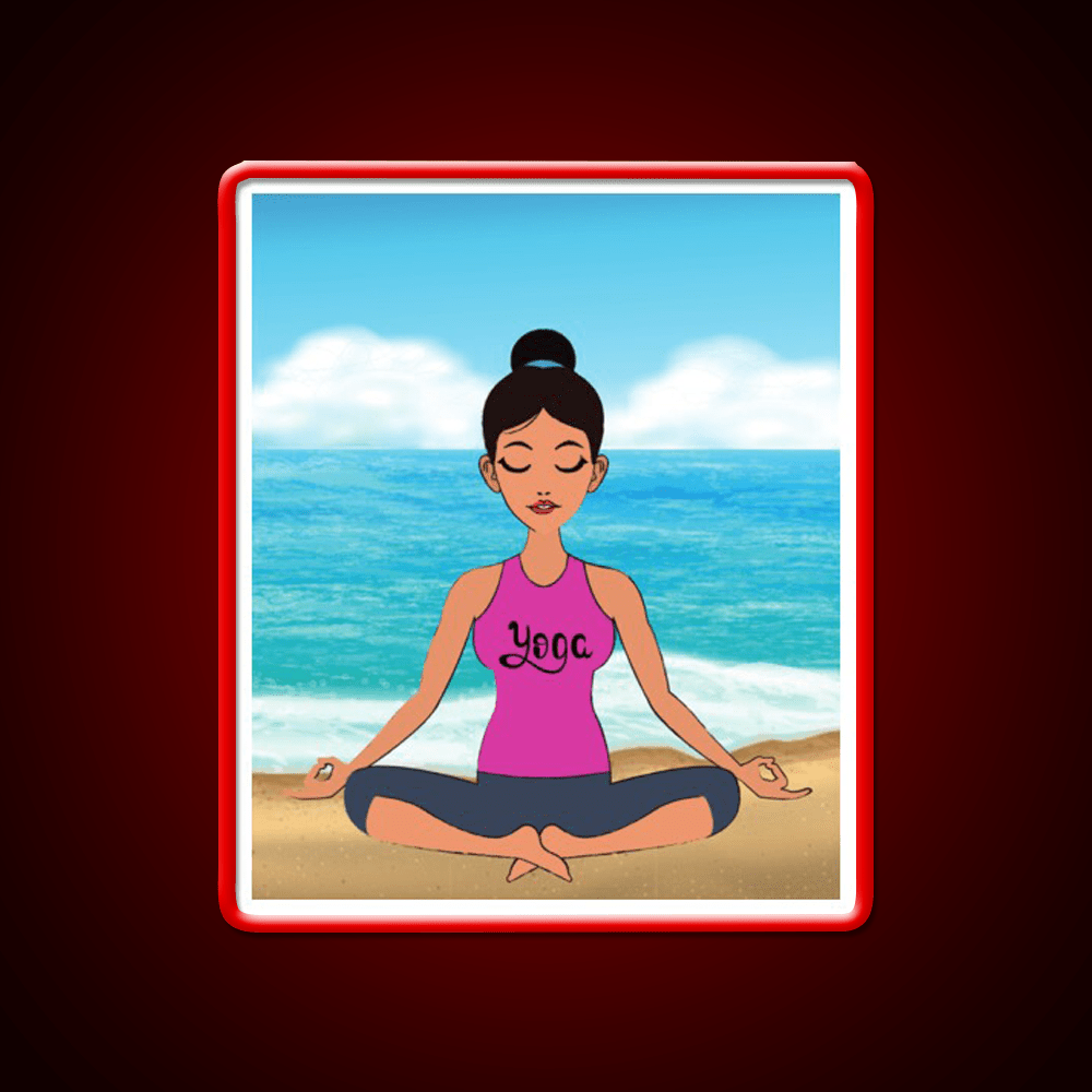 Yoga Beach Relaxation Exercise Yoga Led Neon Sign Rgb Color - Shineneon