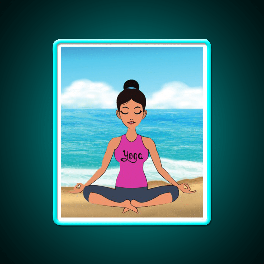 Yoga Beach Relaxation Exercise Yoga Led Neon Sign Rgb Color - Shineneon