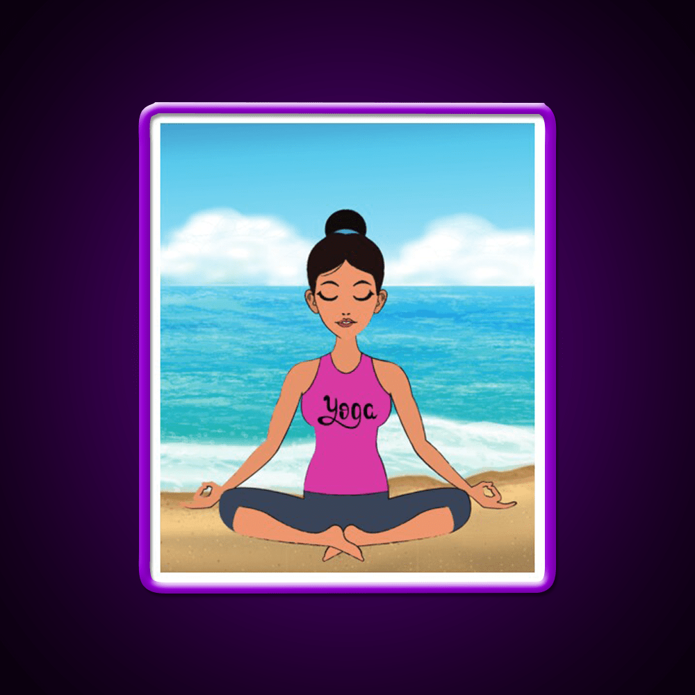Yoga Beach Relaxation Exercise Yoga Led Neon Sign Rgb Color - Shineneon