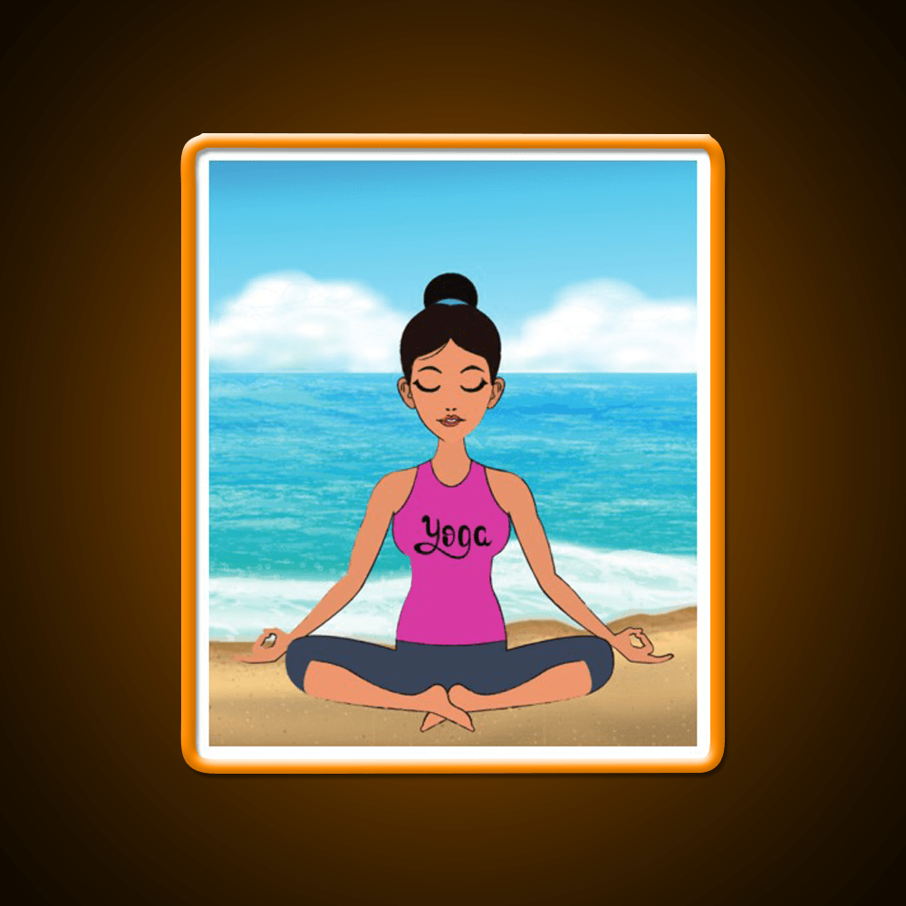 Yoga Beach Relaxation Exercise Yoga Led Neon Sign Rgb Color - Shineneon
