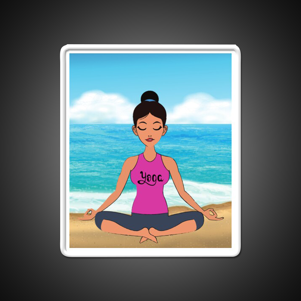 Yoga Beach Relaxation Exercise Yoga Led Neon Sign Rgb Color