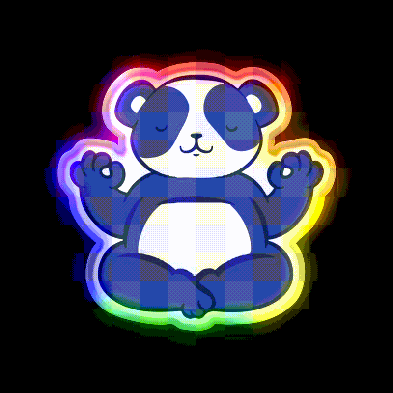 Yoga Bear Yoga Led Neon Sign For Wellness Space Rgb Color