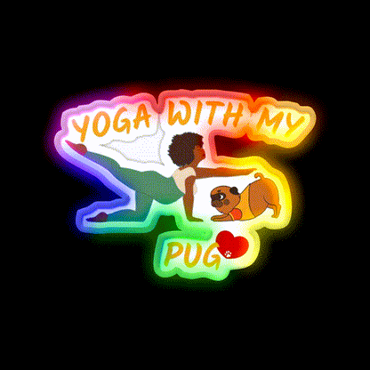 Yoga Dog Yoga Lovers Gifts Dog Lovers Gifts Yoga Led Neon Sign Rgb Color