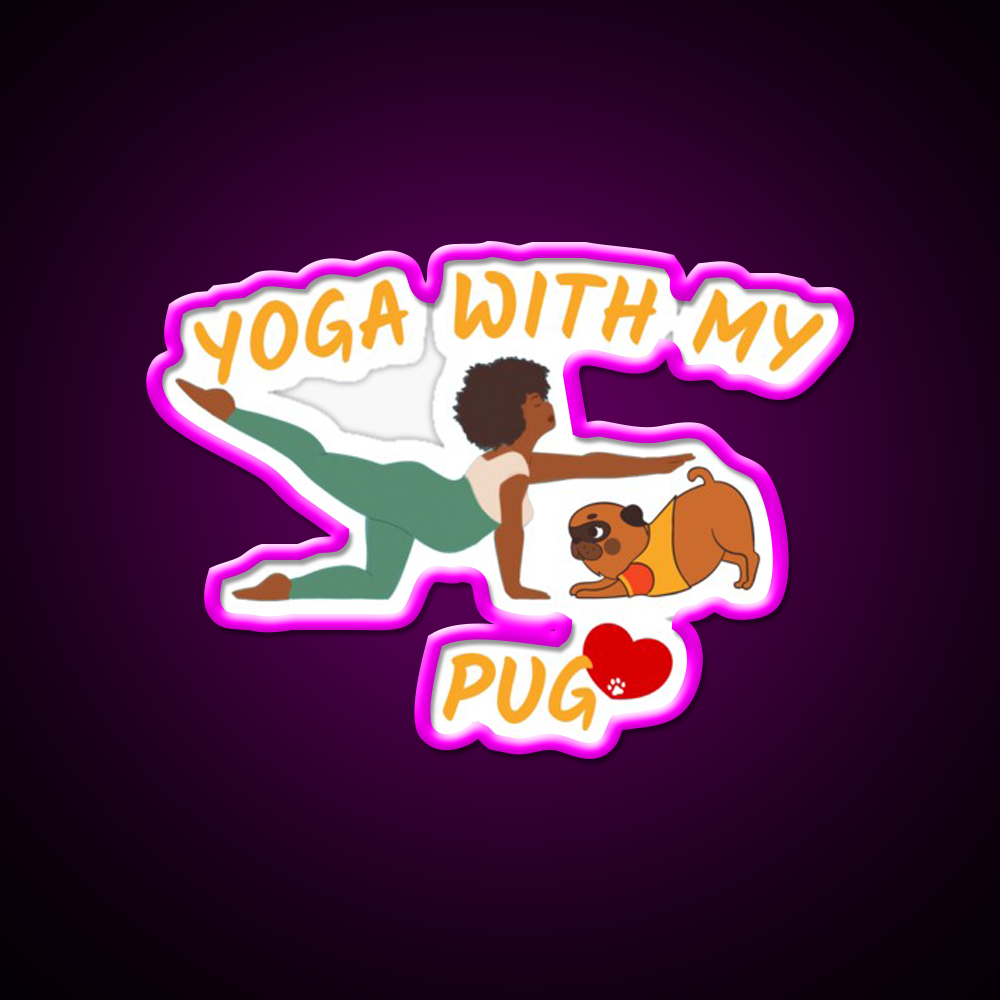 Yoga Dog Yoga Lovers Gifts Dog Lovers Gifts Yoga Led Neon Sign Rgb Color