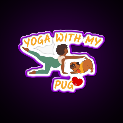 Yoga Dog Yoga Lovers Gifts Dog Lovers Gifts Yoga Led Neon Sign Rgb Color