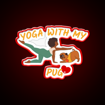 Yoga Dog Yoga Lovers Gifts Dog Lovers Gifts Yoga Led Neon Sign Rgb Color