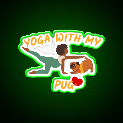 Yoga Dog Yoga Lovers Gifts Dog Lovers Gifts Yoga Led Neon Sign Rgb Color - Shineneon