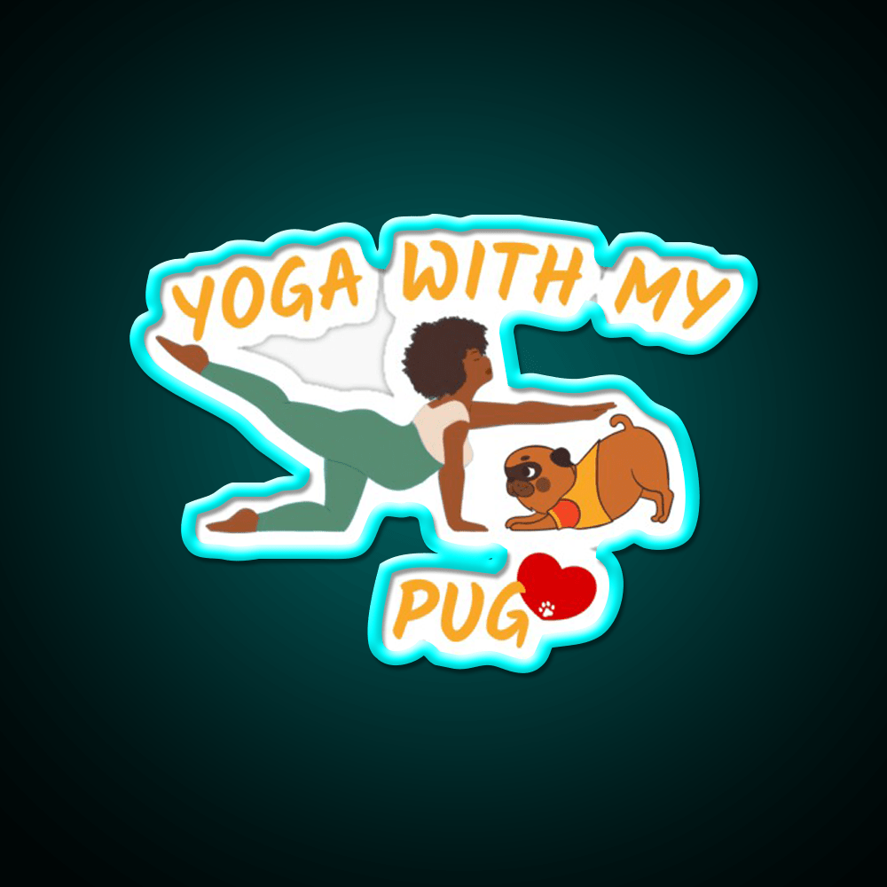 Yoga Dog Yoga Lovers Gifts Dog Lovers Gifts Yoga Led Neon Sign Rgb Color - Shineneon