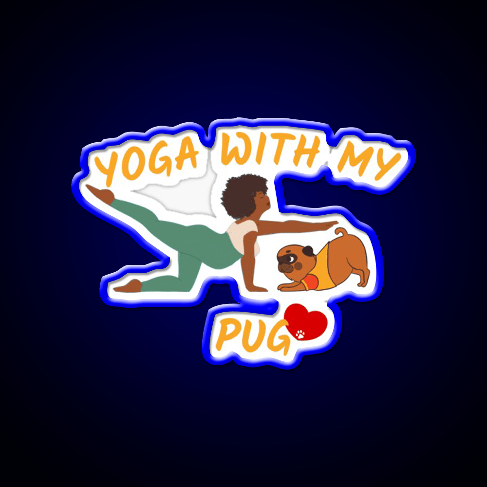 Yoga Dog Yoga Lovers Gifts Dog Lovers Gifts Yoga Led Neon Sign Rgb Color - Shineneon