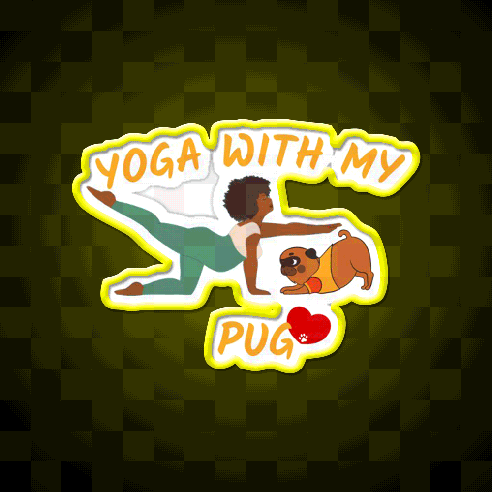 Yoga Dog Yoga Lovers Gifts Dog Lovers Gifts Yoga Led Neon Sign Rgb Color