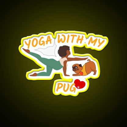 Yoga Dog Yoga Lovers Gifts Dog Lovers Gifts Yoga Led Neon Sign Rgb Color