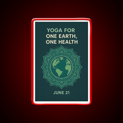 Yoga For One Earth One Health Earth Mandala Yoga Led Neon Sign Rgb Color - Shineneon
