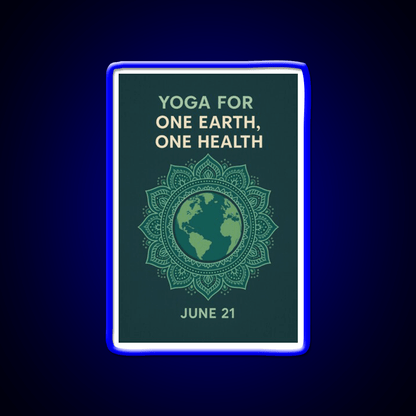 Yoga For One Earth One Health Earth Mandala Yoga Led Neon Sign Rgb Color - Shineneon