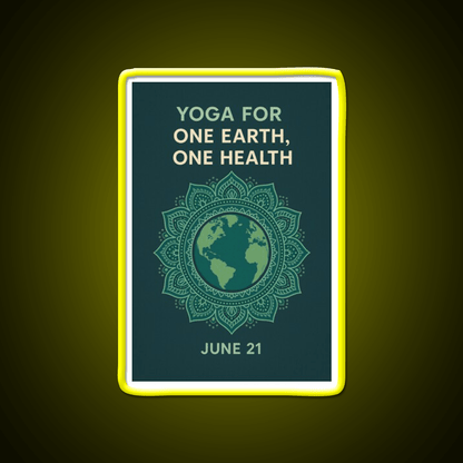 Yoga For One Earth One Health Earth Mandala Yoga Led Neon Sign Rgb Color - Shineneon