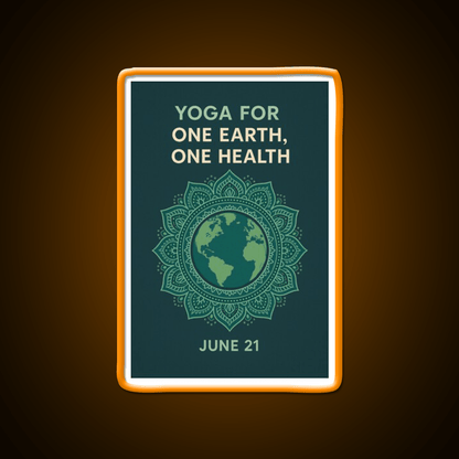 Yoga For One Earth One Health Earth Mandala Yoga Led Neon Sign Rgb Color - Shineneon