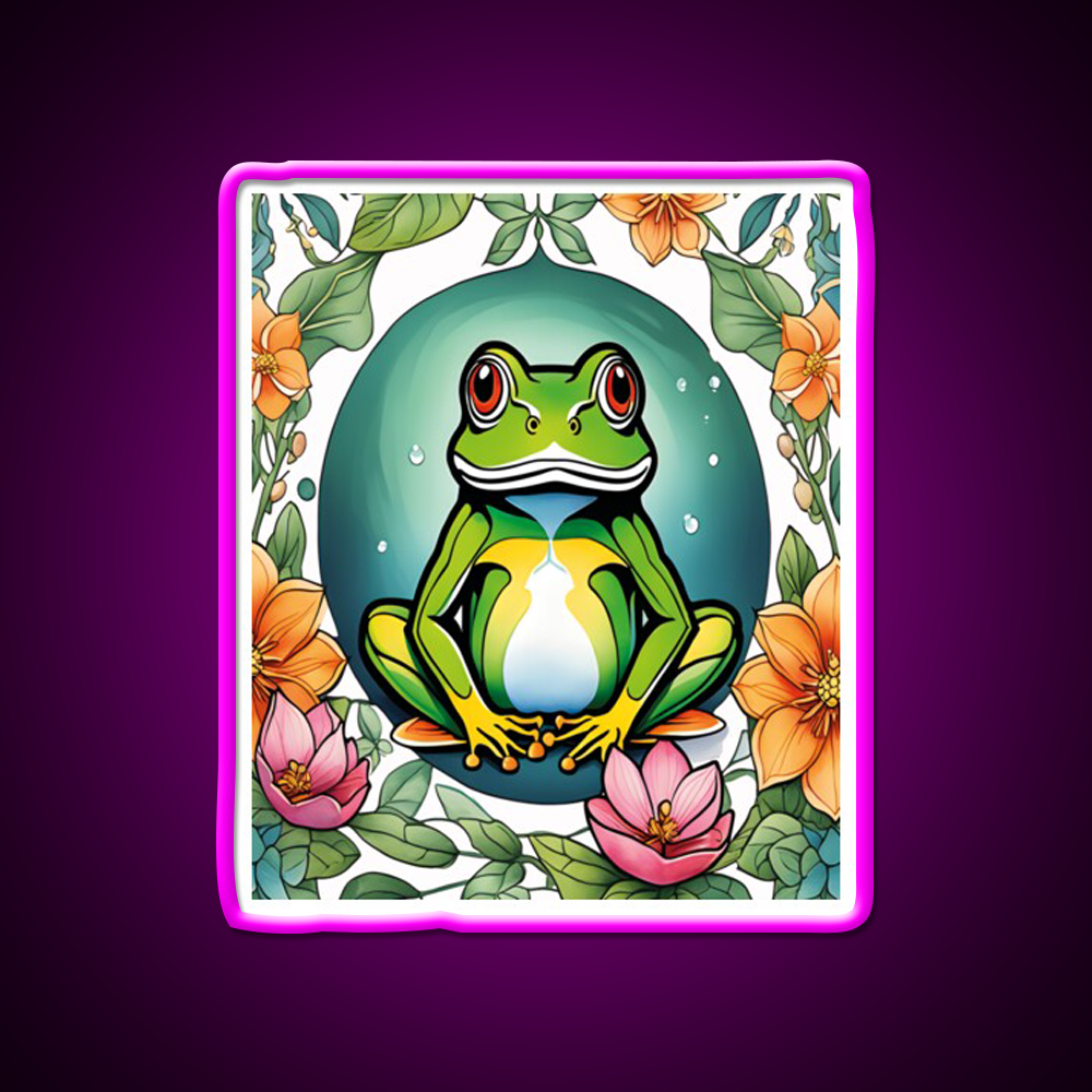 Yoga Frogs Watercolor Funny Frog Doing Yoga Led Neon Sign Rgb Color