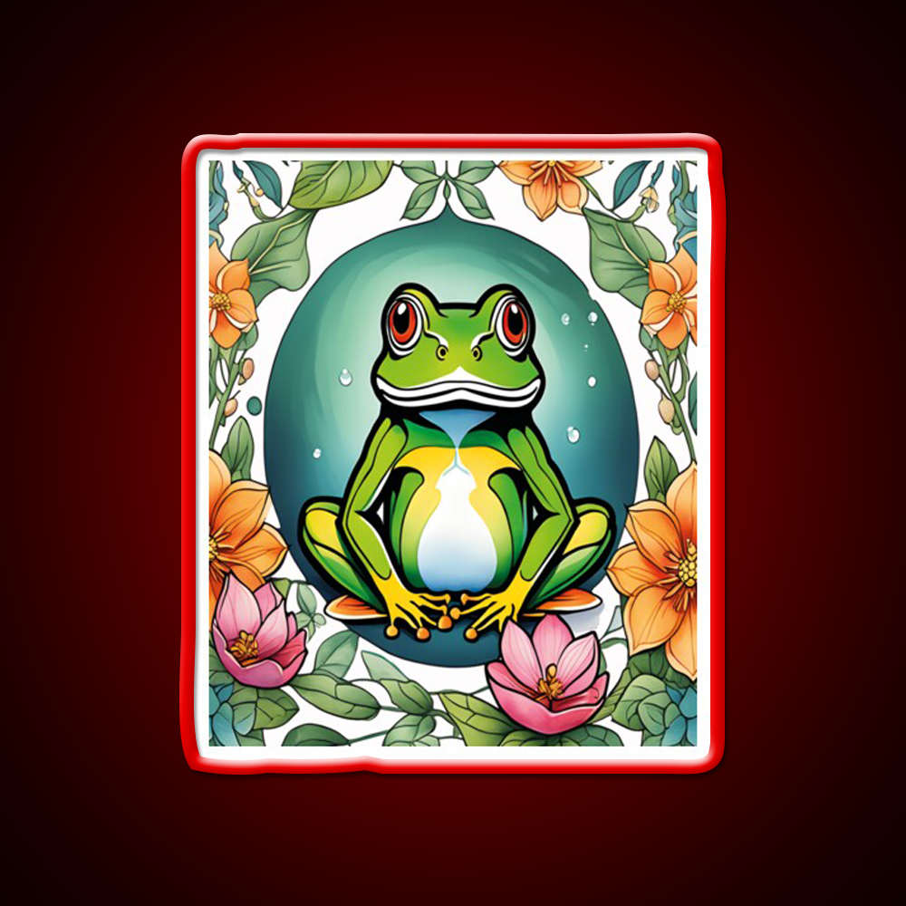 Yoga Frogs Watercolor Funny Frog Doing Yoga Led Neon Sign Rgb Color