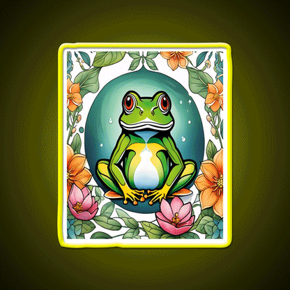 Yoga Frogs Watercolor Funny Frog Doing Yoga Led Neon Sign Rgb Color