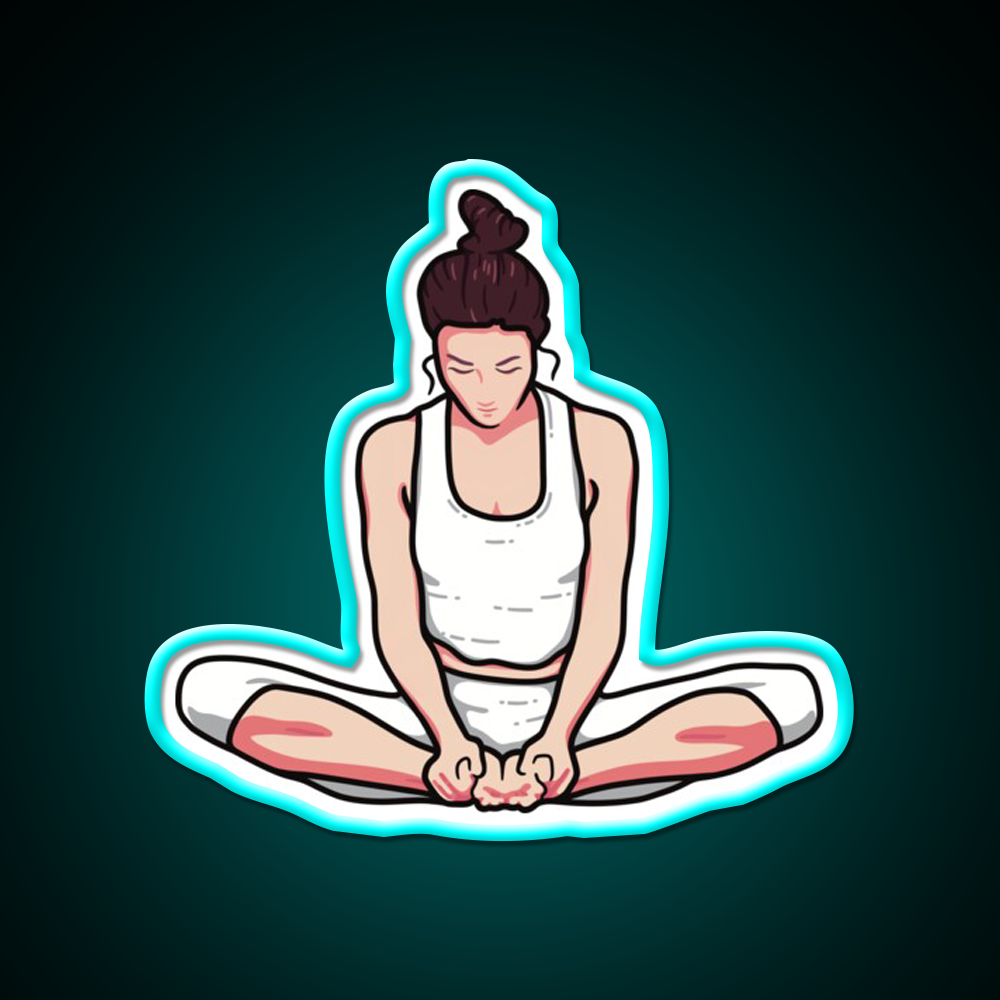 Yoga Girl Butterfly Pose Yoga Led Neon Sign For Wellness Space Rgb Color