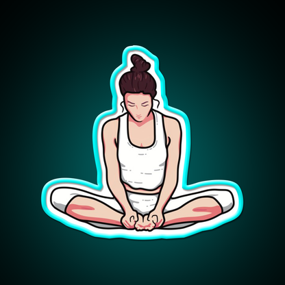 Yoga Girl Butterfly Pose Yoga Led Neon Sign For Wellness Space Rgb Color