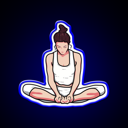 Yoga Girl Butterfly Pose Yoga Led Neon Sign For Wellness Space Rgb Color