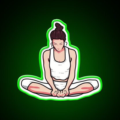 Yoga Girl Butterfly Pose Yoga Led Neon Sign For Wellness Space Rgb Color