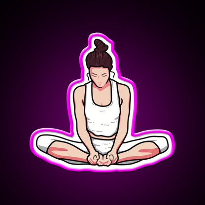 Yoga Girl Butterfly Pose Yoga Led Neon Sign For Wellness Space Rgb Color