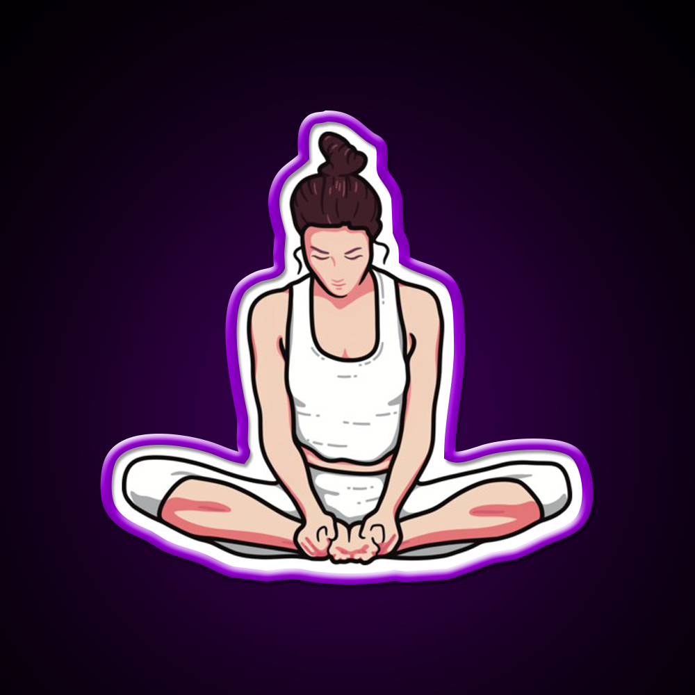 Yoga Girl Butterfly Pose Yoga Led Neon Sign For Wellness Space Rgb Color