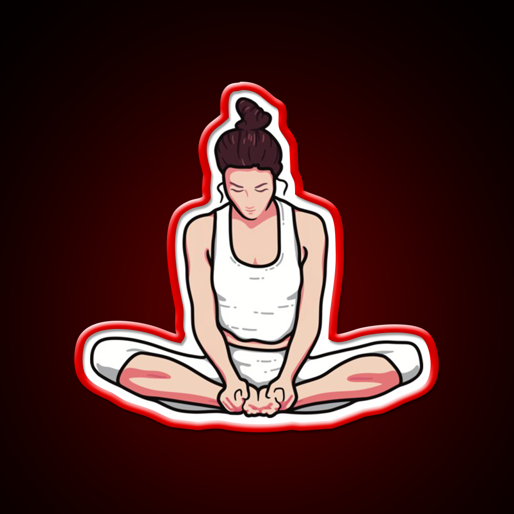 Yoga Girl Butterfly Pose Yoga Led Neon Sign For Wellness Space Rgb Color