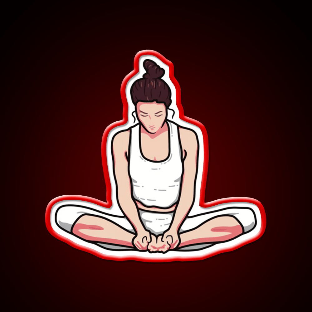 Yoga Girl Butterfly Pose Yoga Led Neon Sign For Wellness Space Rgb Color - Shineneon