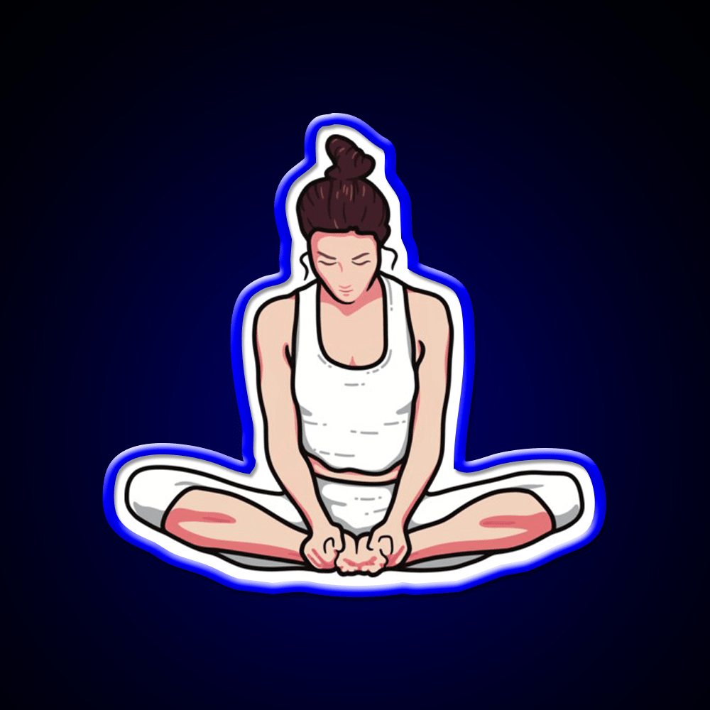 Yoga Girl Butterfly Pose Yoga Led Neon Sign For Wellness Space Rgb Color - Shineneon