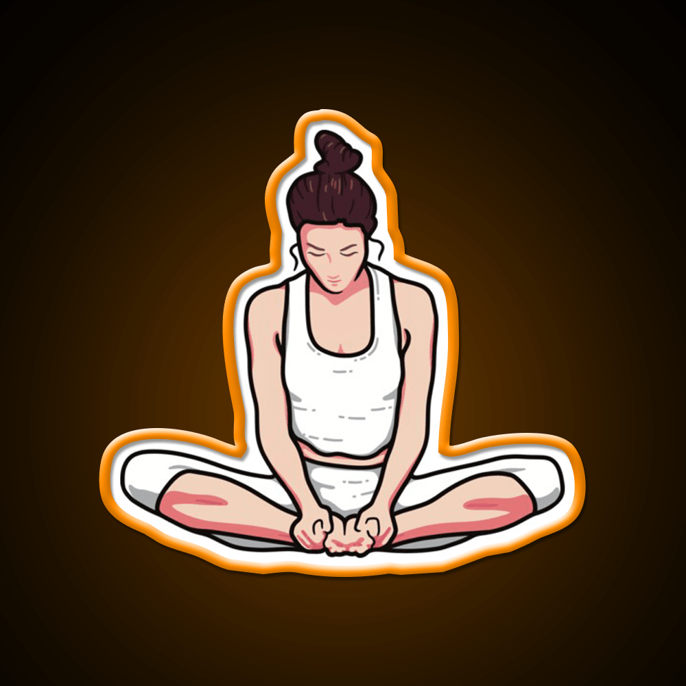 Yoga Girl Butterfly Pose Yoga Led Neon Sign For Wellness Space Rgb Color - Shineneon