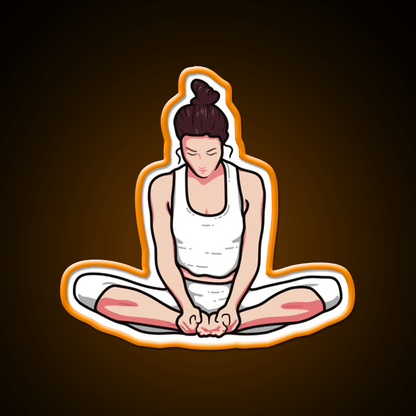 Yoga Girl Butterfly Pose Yoga Led Neon Sign For Wellness Space Rgb Color - Shineneon
