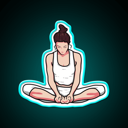 Yoga Girl Butterfly Pose Yoga Led Neon Sign For Wellness Space Rgb Color - Shineneon