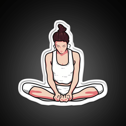 Yoga Girl Butterfly Pose Yoga Led Neon Sign For Wellness Space Rgb Color - Shineneon