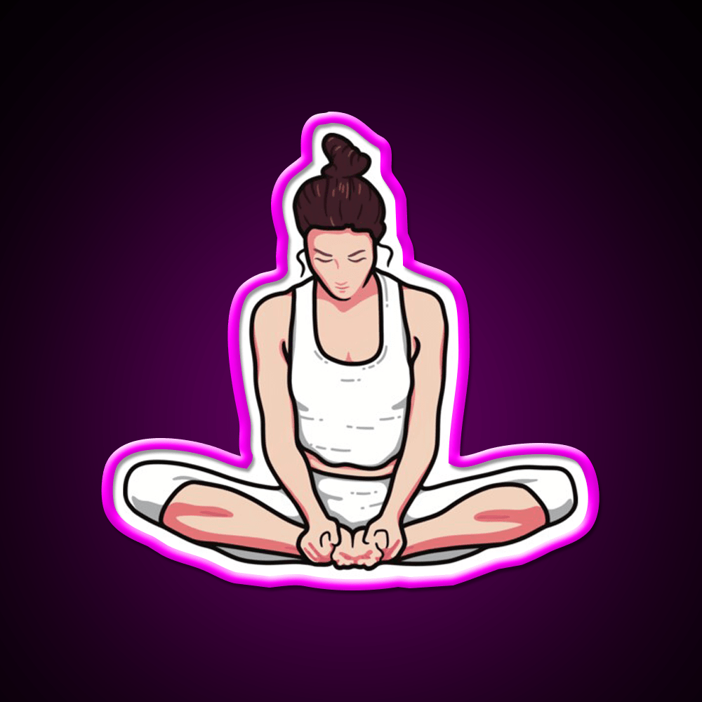 Yoga Girl Butterfly Pose Yoga Led Neon Sign For Wellness Space Rgb Color - Shineneon