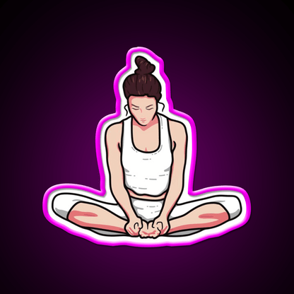 Yoga Girl Butterfly Pose Yoga Led Neon Sign For Wellness Space Rgb Color - Shineneon