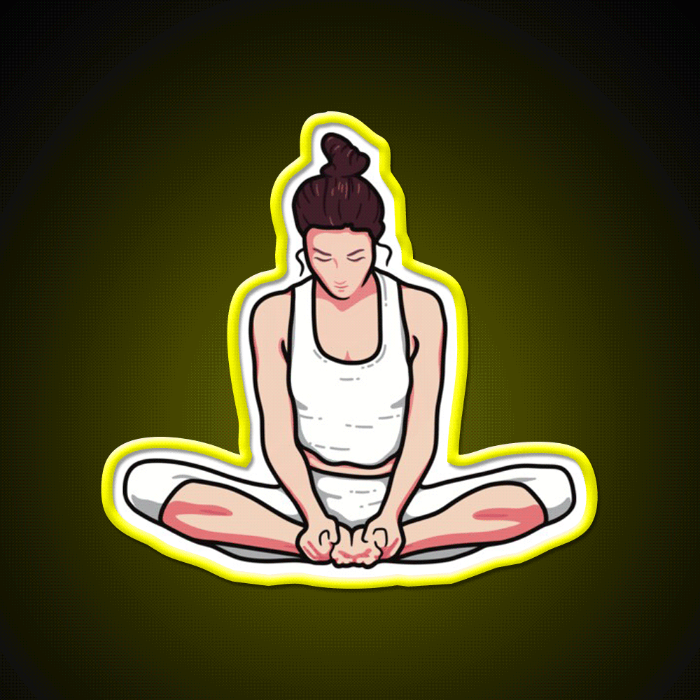 Yoga Girl Butterfly Pose Yoga Led Neon Sign For Wellness Space Rgb Color