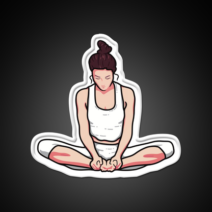 Yoga Girl Butterfly Pose Yoga Led Neon Sign For Wellness Space Rgb Color