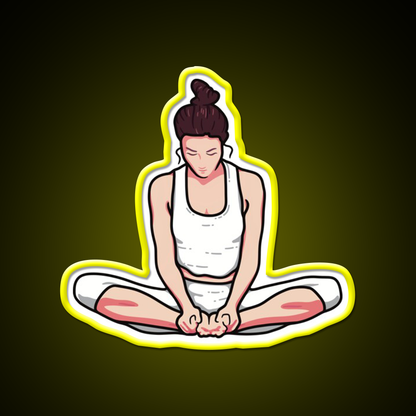 Yoga Girl Butterfly Pose Yoga Led Neon Sign For Wellness Space Rgb Color