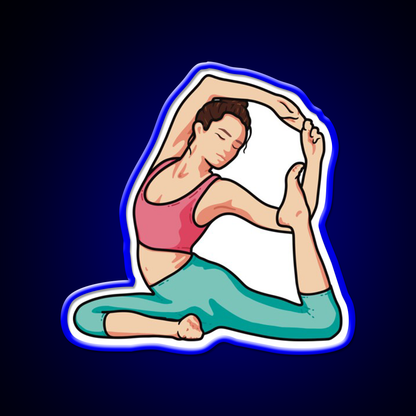 Yoga Girl Mermaid Pose Yoga Led Neon Sign For Wellness Space Rgb Color