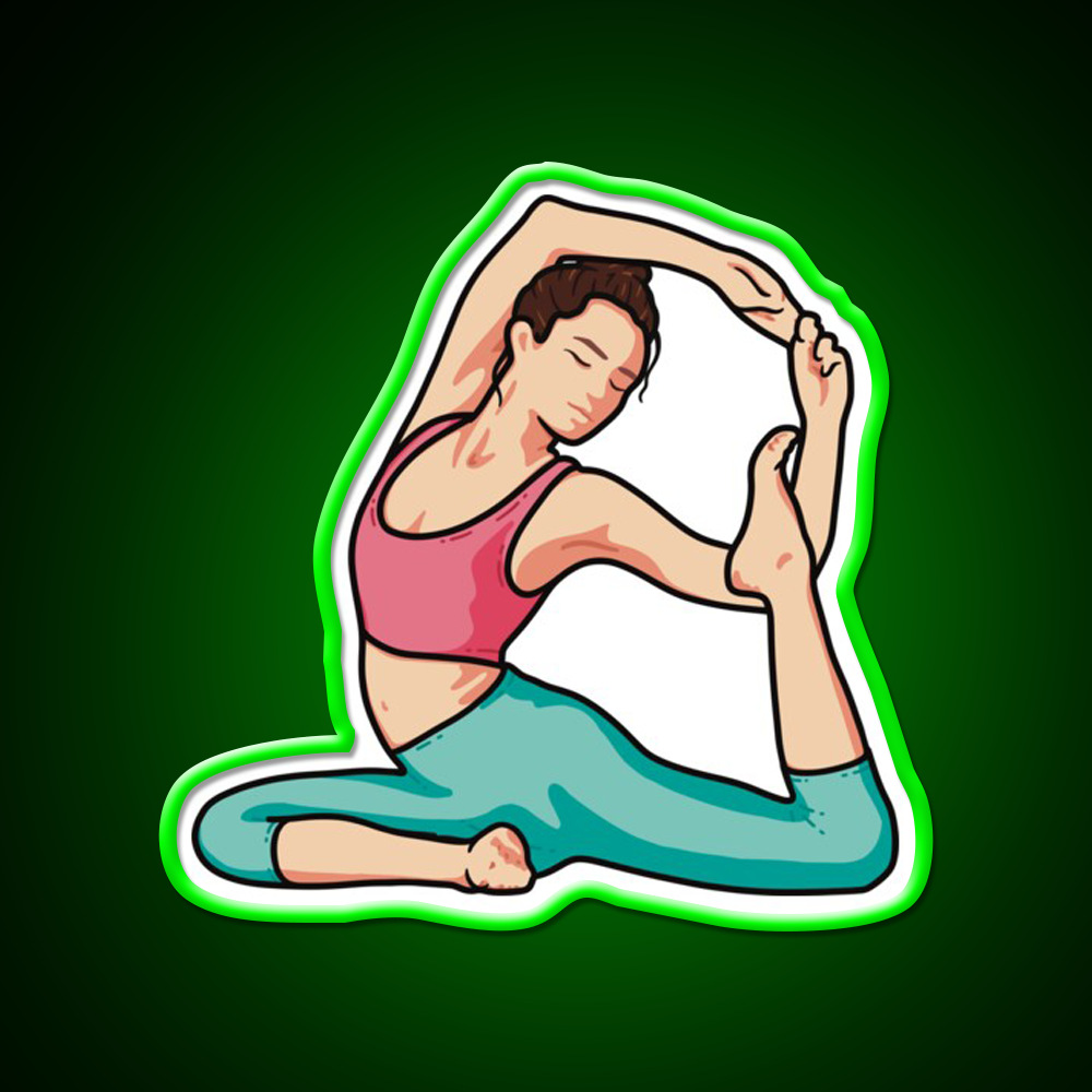 Yoga Girl Mermaid Pose Yoga Led Neon Sign For Wellness Space Rgb Color