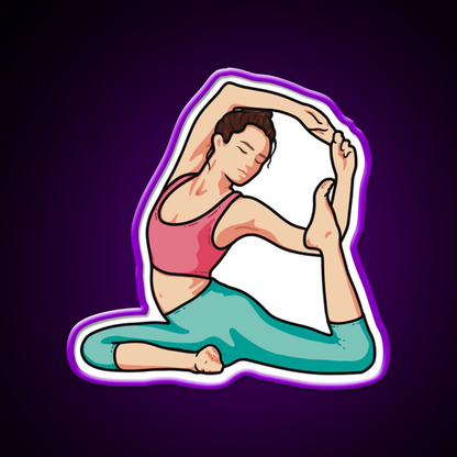 Yoga Girl Mermaid Pose Yoga Led Neon Sign For Wellness Space Rgb Color