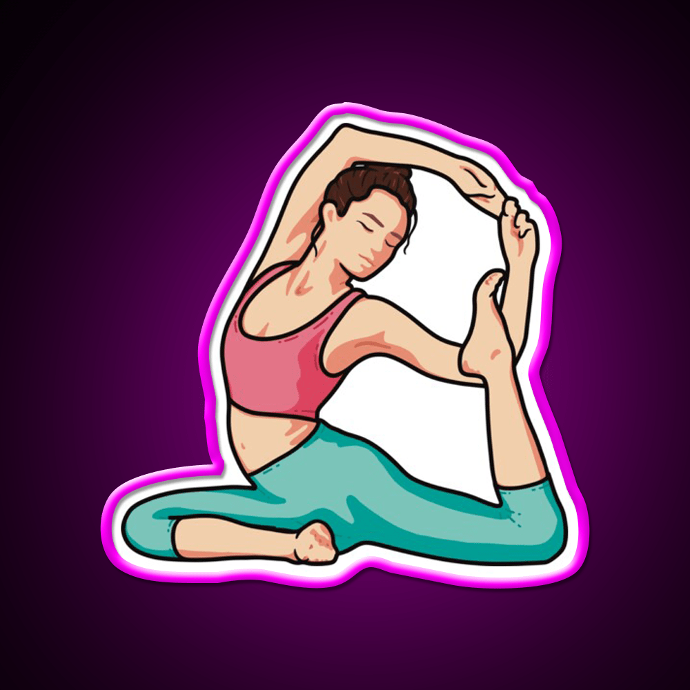 Yoga Girl Mermaid Pose Yoga Led Neon Sign For Wellness Space Rgb Color - Shineneon