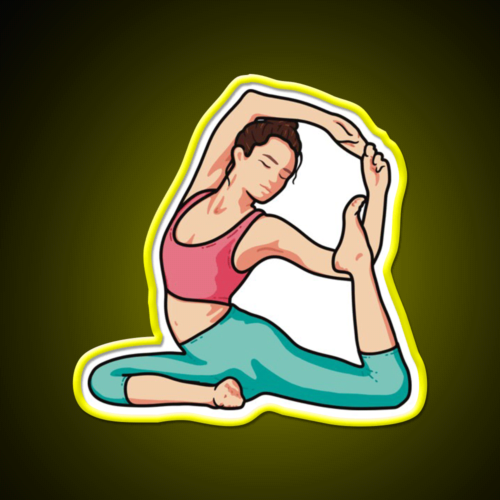 Yoga Girl Mermaid Pose Yoga Led Neon Sign For Wellness Space Rgb Color