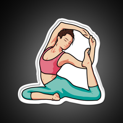 Yoga Girl Mermaid Pose Yoga Led Neon Sign For Wellness Space Rgb Color