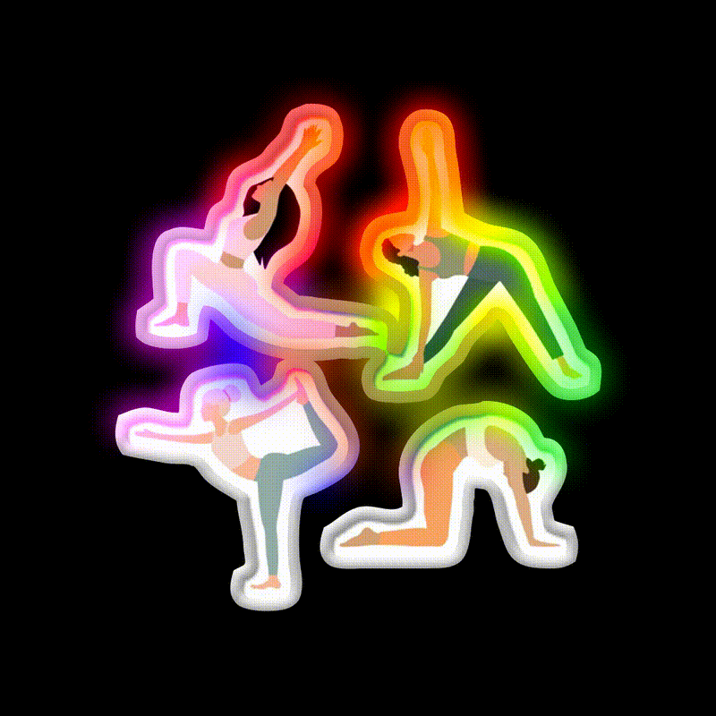Yoga Girl Poses Yoga Led Neon Sign For Wellness Spaces Rgb Color